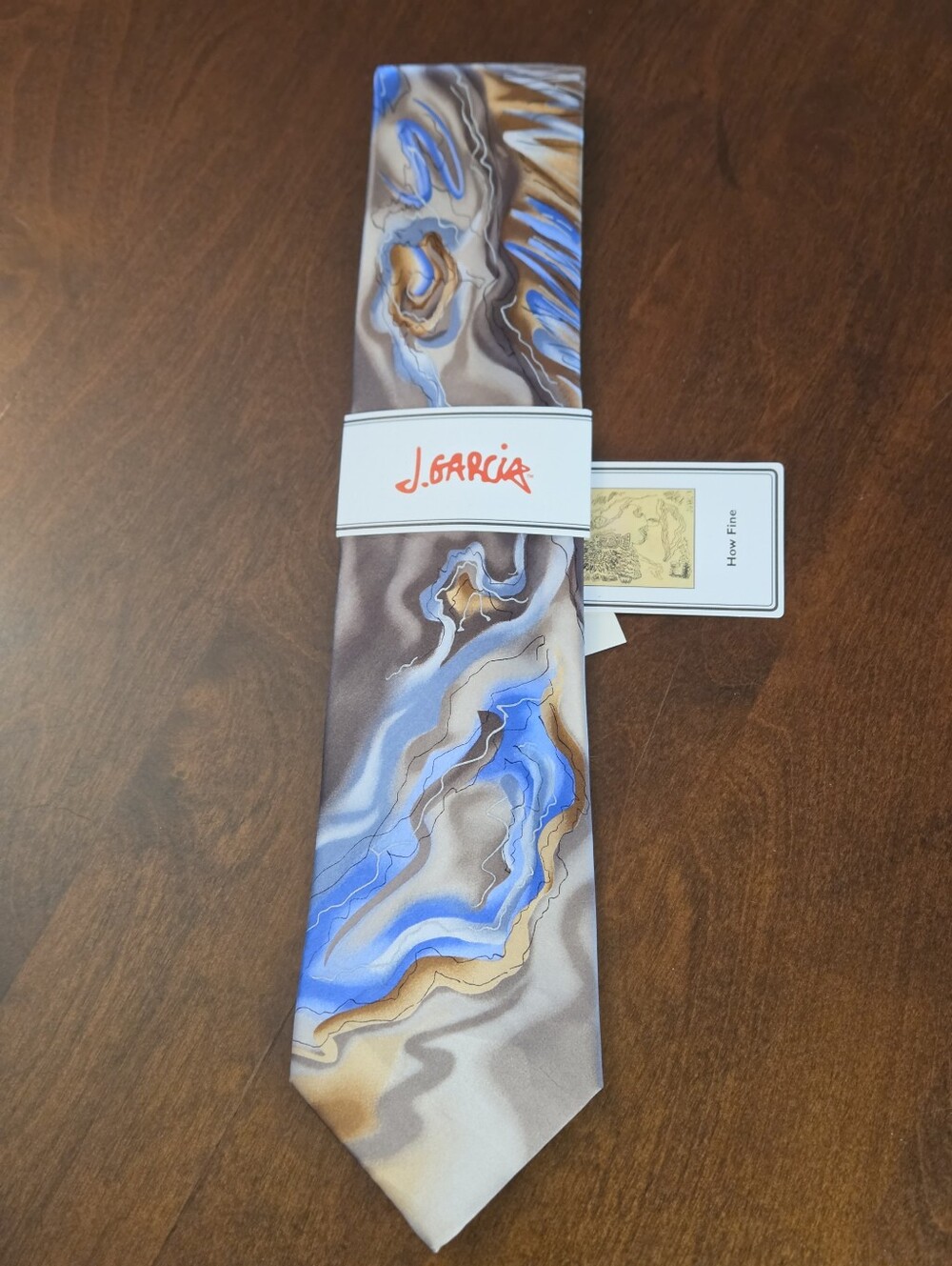 J. Garcia 100% Silk Tie In "How Fine" Pattern
